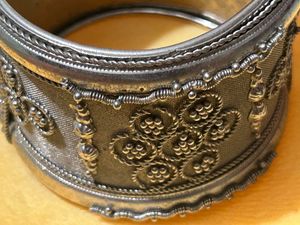 Intricate Ethnic Silver Bangle