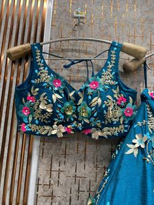 💙Blue Pdp Crop Top Lehga💙