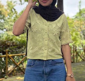 Chic Embroidered Button-Up Top