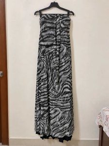 Avon Black &amp; Grey Zebra Print Maxi Dress