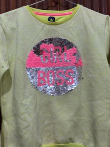 Girls Boss Sequin Sweatshirt