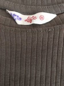 Ribbed Knit Crew Neck Top