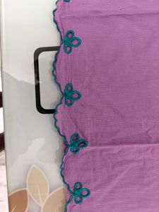 Purple Kurta with Teal Embroidery