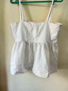 White Peplum Cami Top