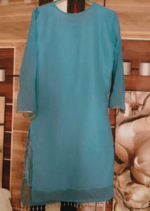 Stunning Teal Sequined Kurta Sharara Set