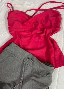 Bright Pink Halter Bikini Top