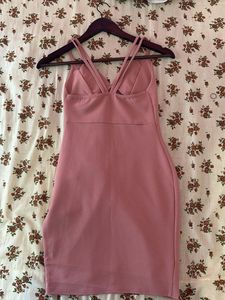 Chic Pink Ruched Mini Dress