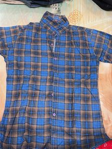 Men's Blue Plaid Flannel Shirt