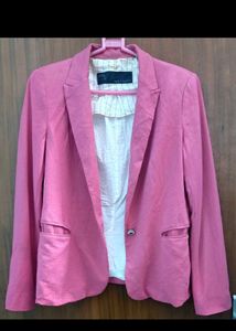 ZARA BASIC Pink Coat