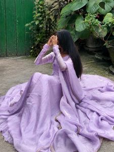 Lavender anarkali with dupatta 🌸🪻