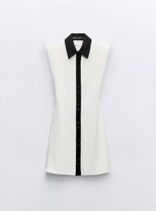 Zara Sleeveless Mini Dress with padded shoulder