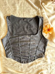 Shein Faux Leather Corset Top