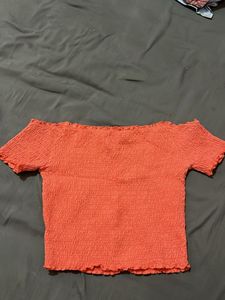Cute Smocked Off-Shoulder Top