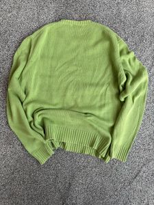 Green Cotton Blend Sweater
