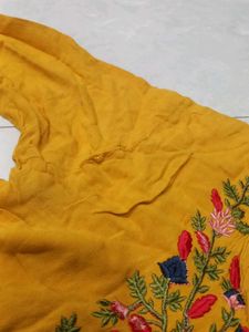Yellow Embroidered Kurta