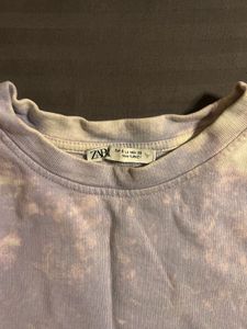 Zara purple tie-dye cropped t-shirt🫟