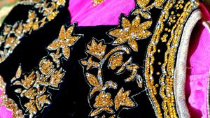 Exquisite Embroidered pink party wear dress