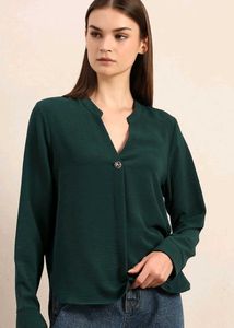Elegant Green Long Sleeve Top