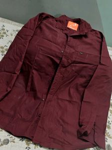 Men's Maroon Full Sleeve Shirt
