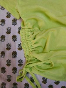Neon Ruched Drawstring T-Shirt