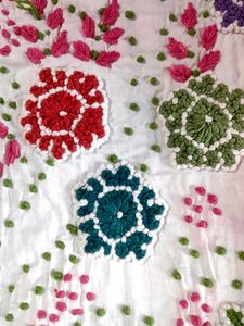 Embroidered White Kurti