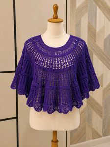 Purple Crochet Cape Blouse