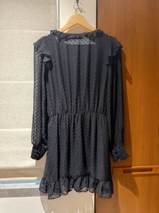 Zara Black Ruffled Mini Dress