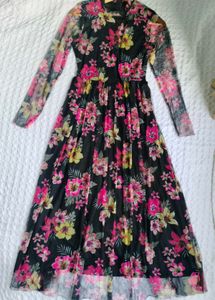 Here&amp;Now Floral Mesh Maxi Dress