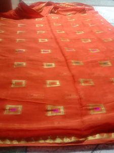 Orange Chiffon Saare