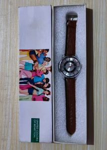 Benetton Watch with Brown Leather Strap