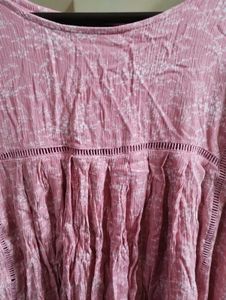 Pink Floral Bell Sleeve Tunic Top