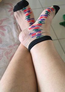 Artistic Printed Sheer Socks