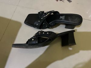 Stylish Black Studded Heeled Sandals