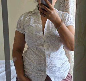 Elegant White Embroidered Top