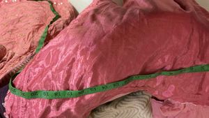 Pink Sequinned Kurta Set with Dupatta