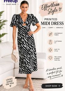 Chic Printed Midi Dress