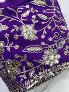 brand new Purple Embroidered sharara set