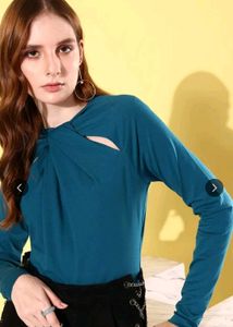 Brand New Stylish Teal Cutout Top (with tag)
