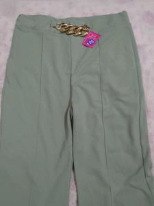 Green Flare Leg Pants