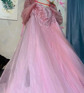 beautiful 😍 pink birthday Sequined Gown