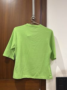 Lime Green Cutout Neck Top