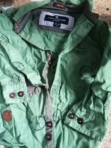 Bottle Green Boy Shirt Full Sleeve