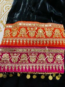 Embellished Black Short Kurti with Palazzo