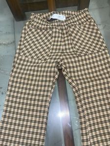 Stylish Plaid Flare Pants