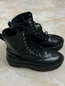 Black Chunky Platform Combat Boots