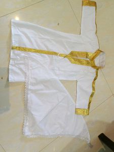 🪙🤍White Kurta with Gold Embellishments