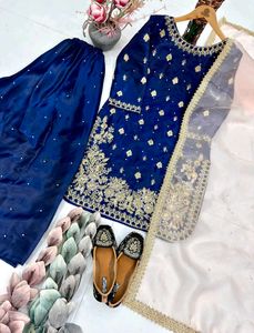 Elegant Maroon Embroidered Suit Set
