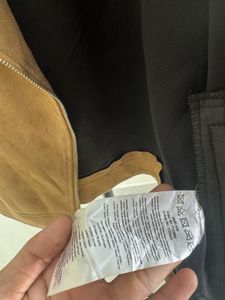 Brown Faux Suede Moto Jacket