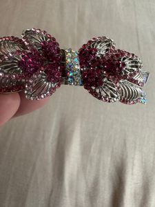 Sparkling Rhinestone Bow Hair Clip