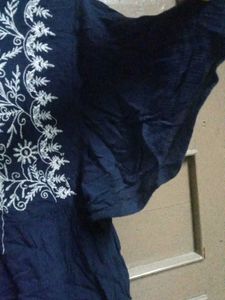 Embroidered Blue Top